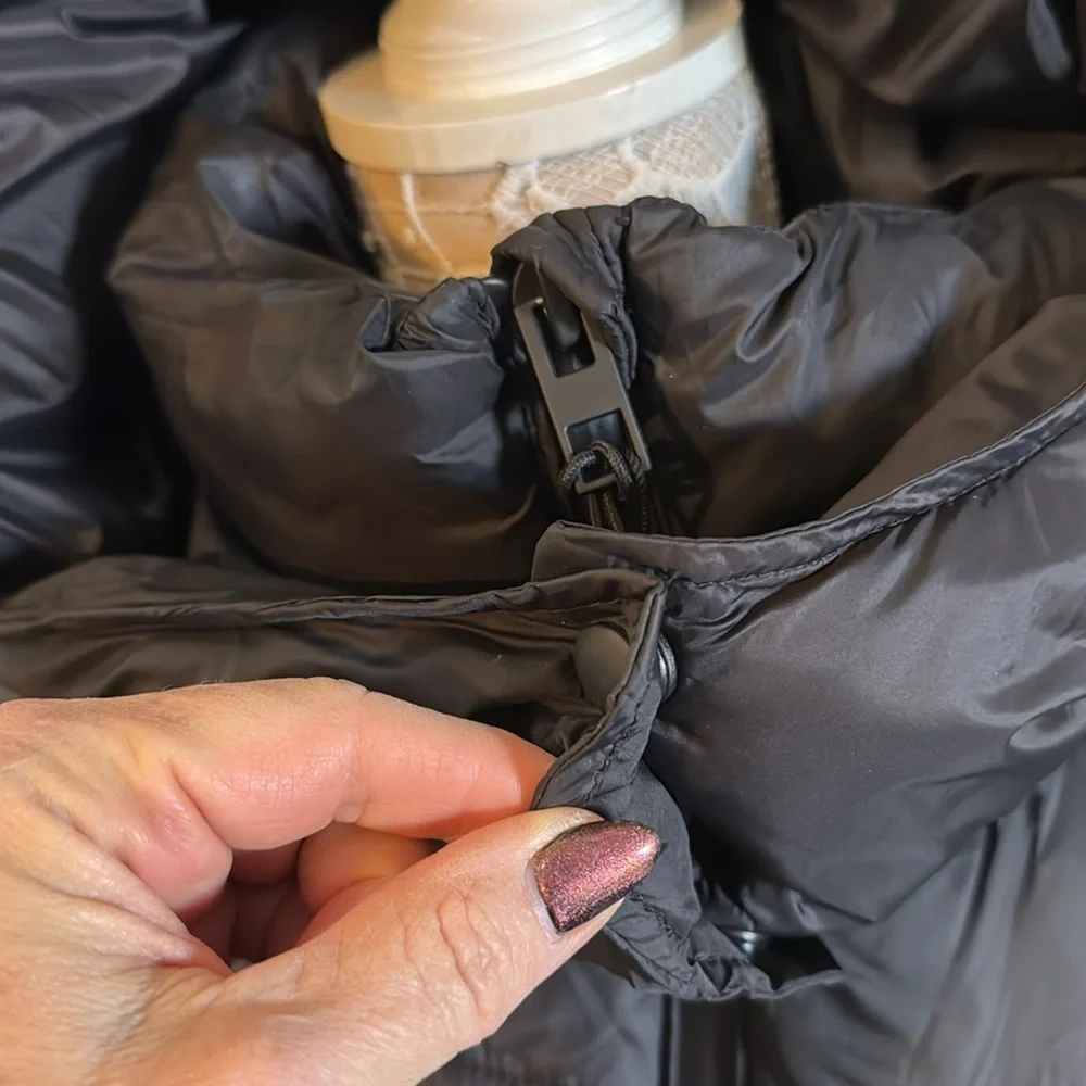 NEW With Tag Black Warm Puffer Jacket with Hood - Picture 13 of 17